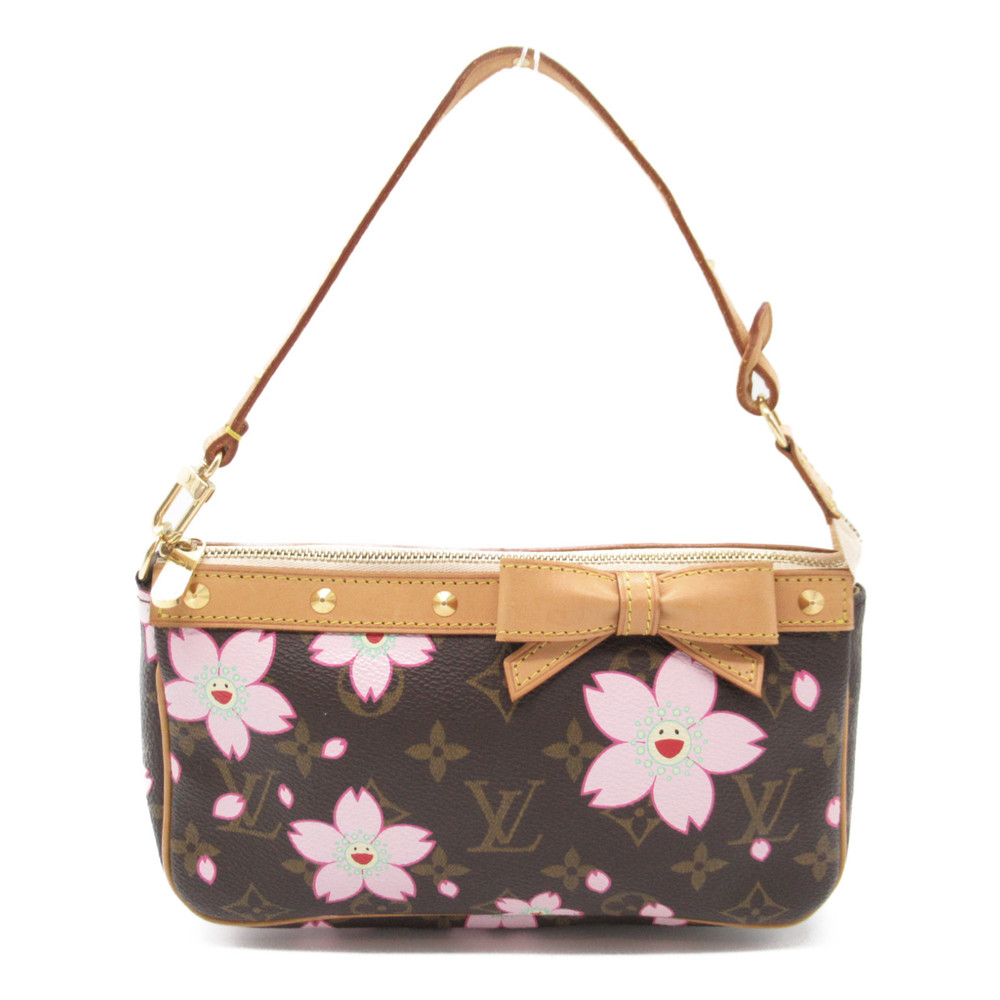 Louis Vuitton Pochette Pouch Accessory Monogram Cherry Blossom Brown - Picture 2 of 5